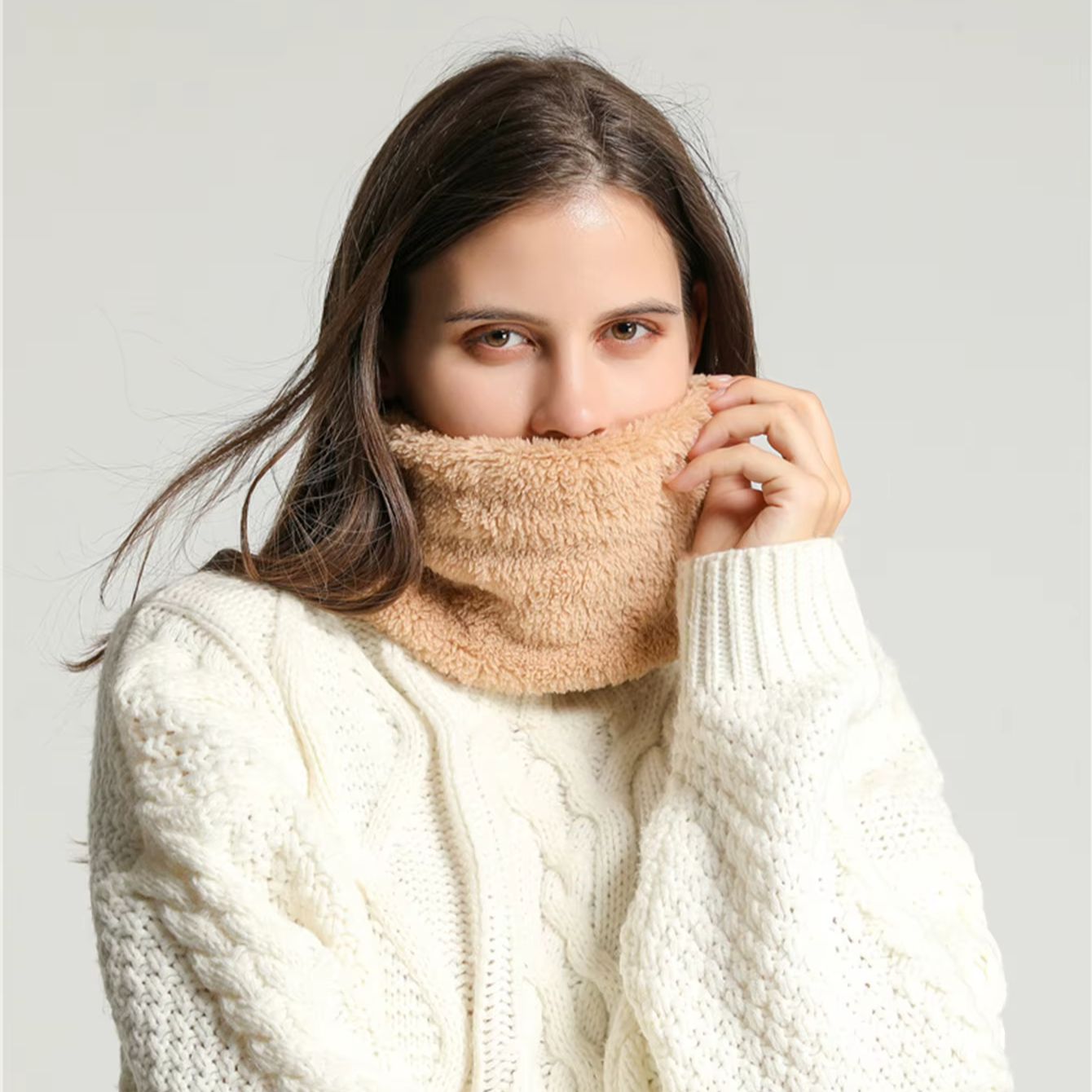 Neck Gaiter Fleece - Casual Coral Fleece Neck Warmer Winter