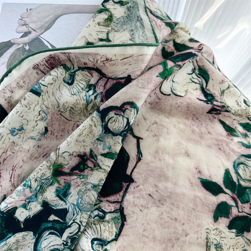 Luxury 135x135cm Silk Wool Sca - Shawl Wrap Winter review and price