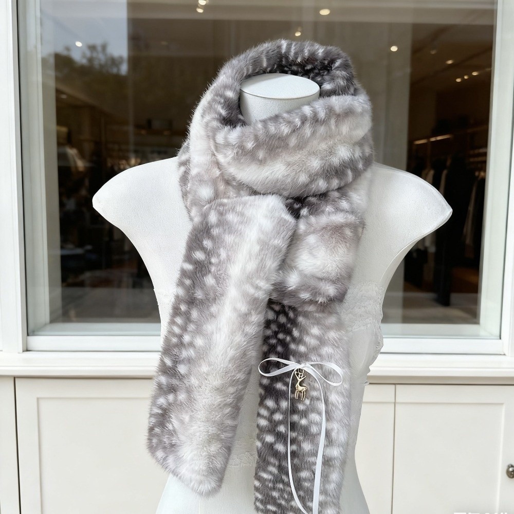 Cute Deer Print Scarf Winter W - Earmuffs Foldable review and price