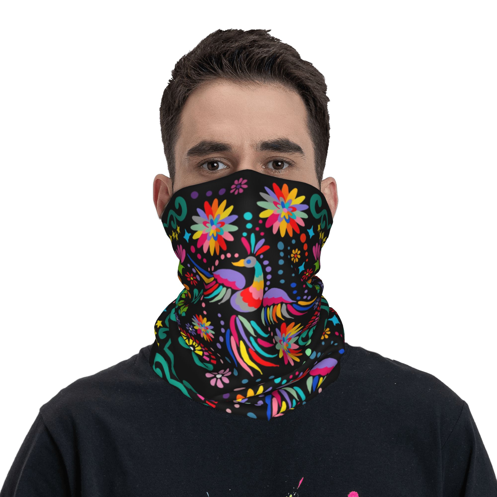 Custom Mexican Floral Flower T - Neck Gaiter Fleece review and price