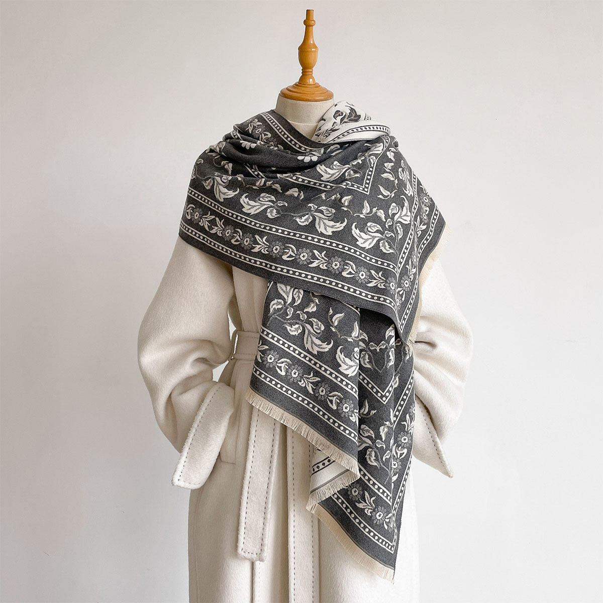 Women Faux Cashmere Double Sid - Wool Scarf Men review and price