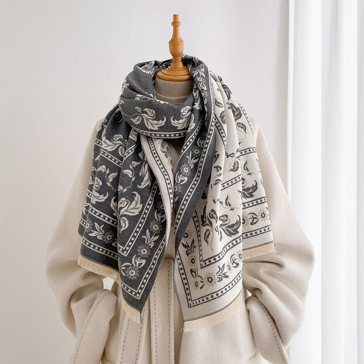 Women Faux Cashmere Double Sid - Wool Scarf Men review and price