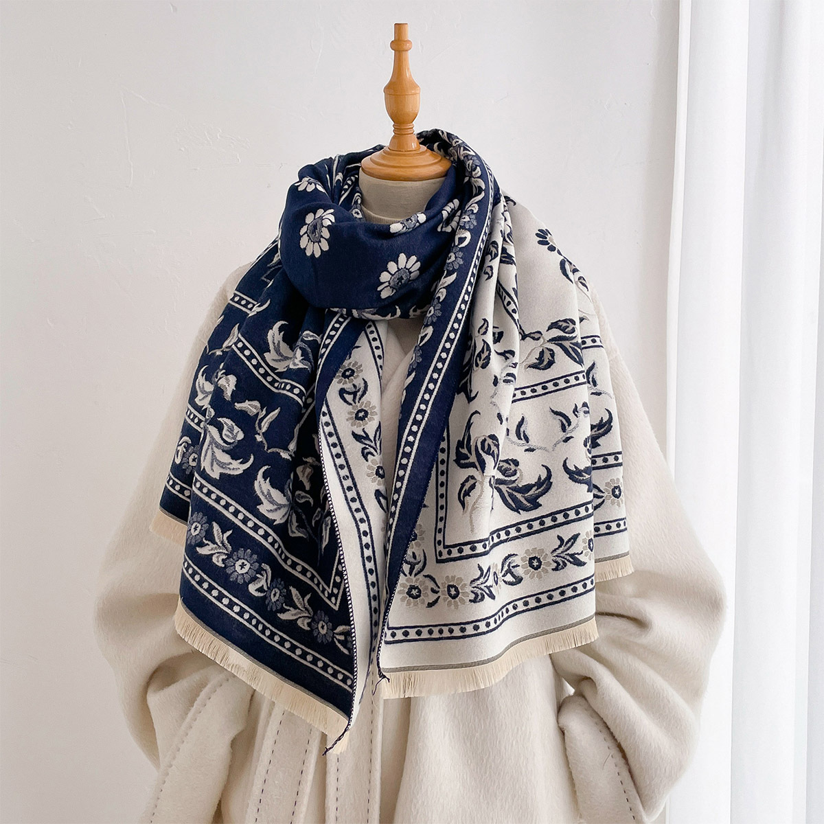 Women Faux Cashmere Double Sid - Wool Scarf Men review and price